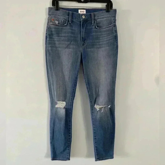 NWOT Hudson Blair High Rise Distressed Super Skinny Ankle Size 29 - Picture 1 of 12